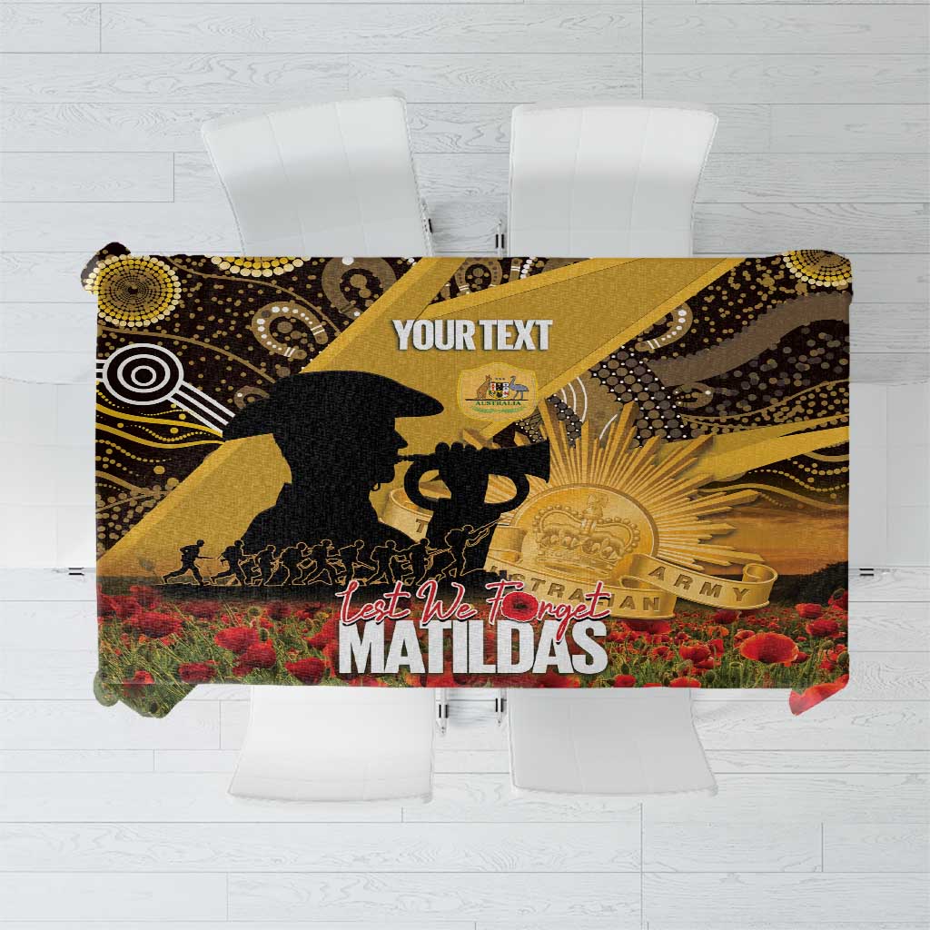 Personalised Australia Matildas ANZAC Day Tablecloth Last Post Poppy Lest We Forget