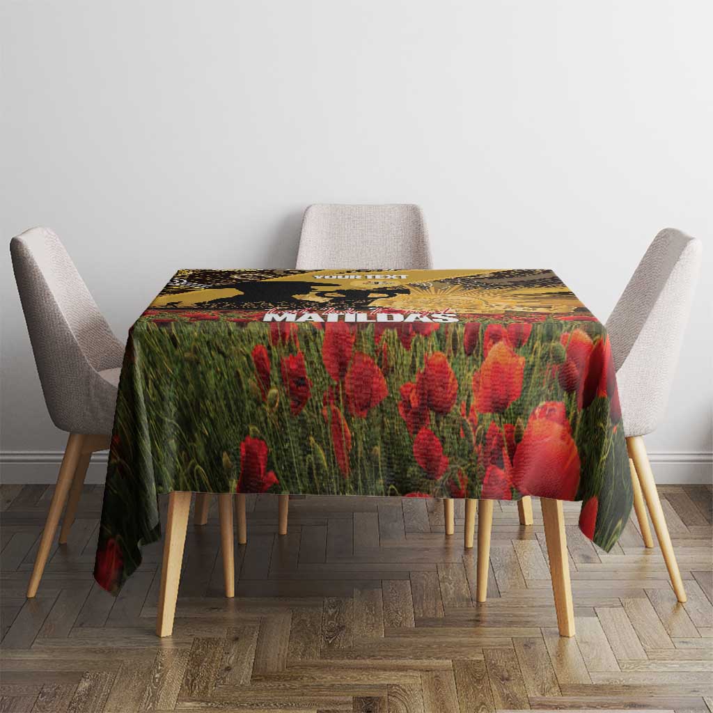 Personalised Australia Matildas ANZAC Day Tablecloth Last Post Poppy Lest We Forget