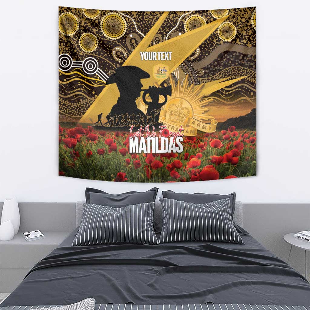 Personalised Australia Matildas ANZAC Day Tapestry Last Post Poppy Lest We Forget