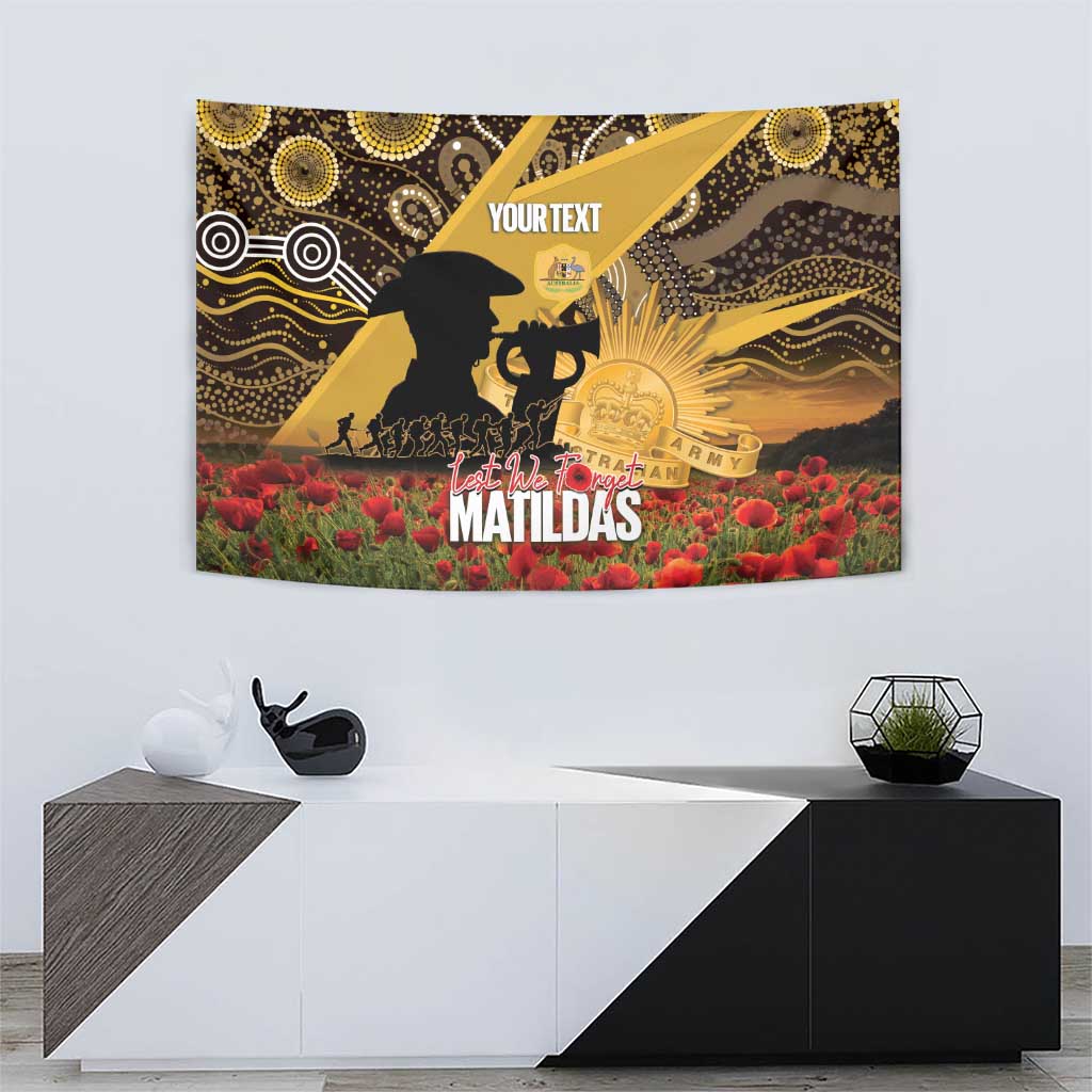 Personalised Australia Matildas ANZAC Day Tapestry Last Post Poppy Lest We Forget