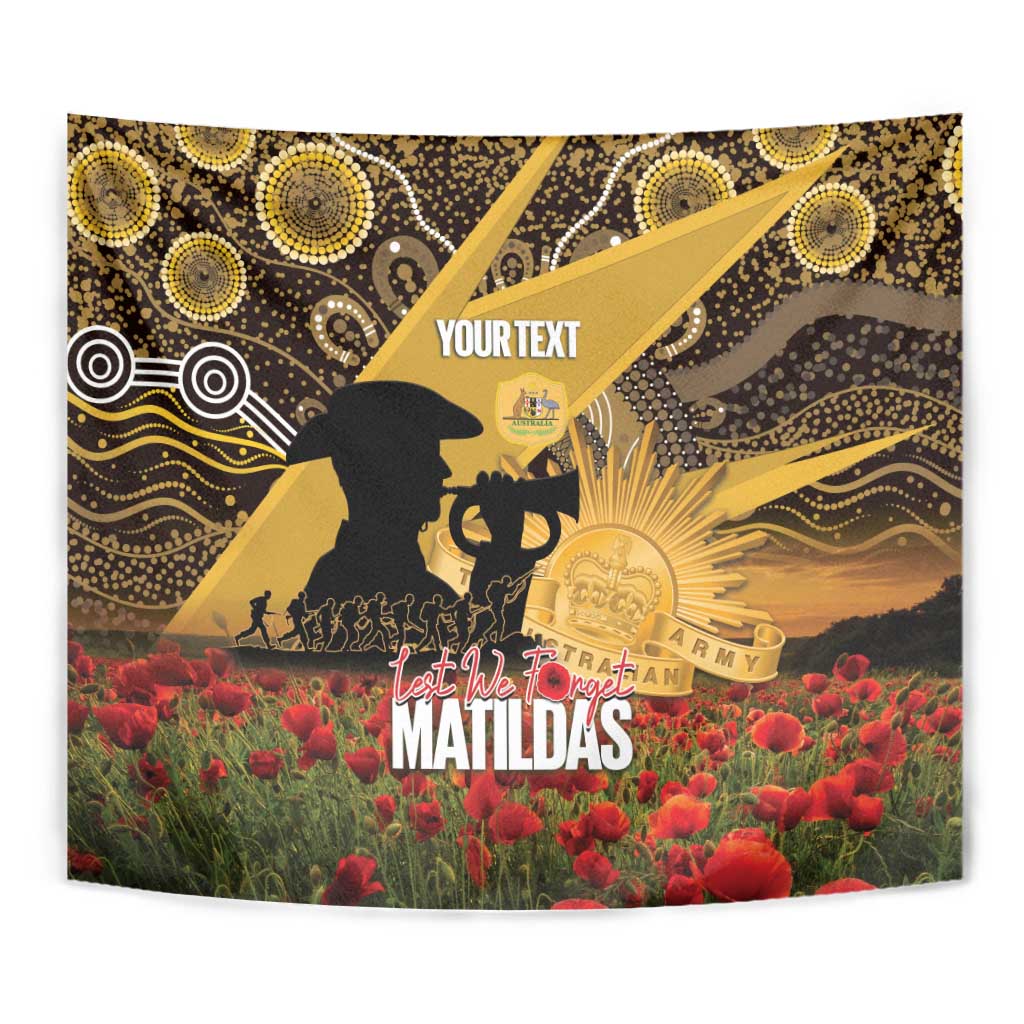 Personalised Australia Matildas ANZAC Day Tapestry Last Post Poppy Lest We Forget