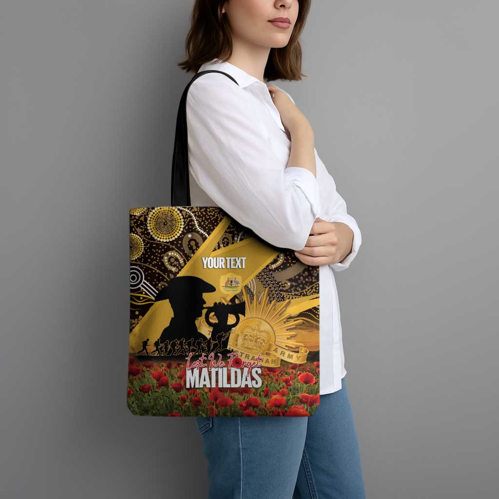 Personalised Australia Matildas ANZAC Day Tote Bag Last Post Poppy Lest We Forget