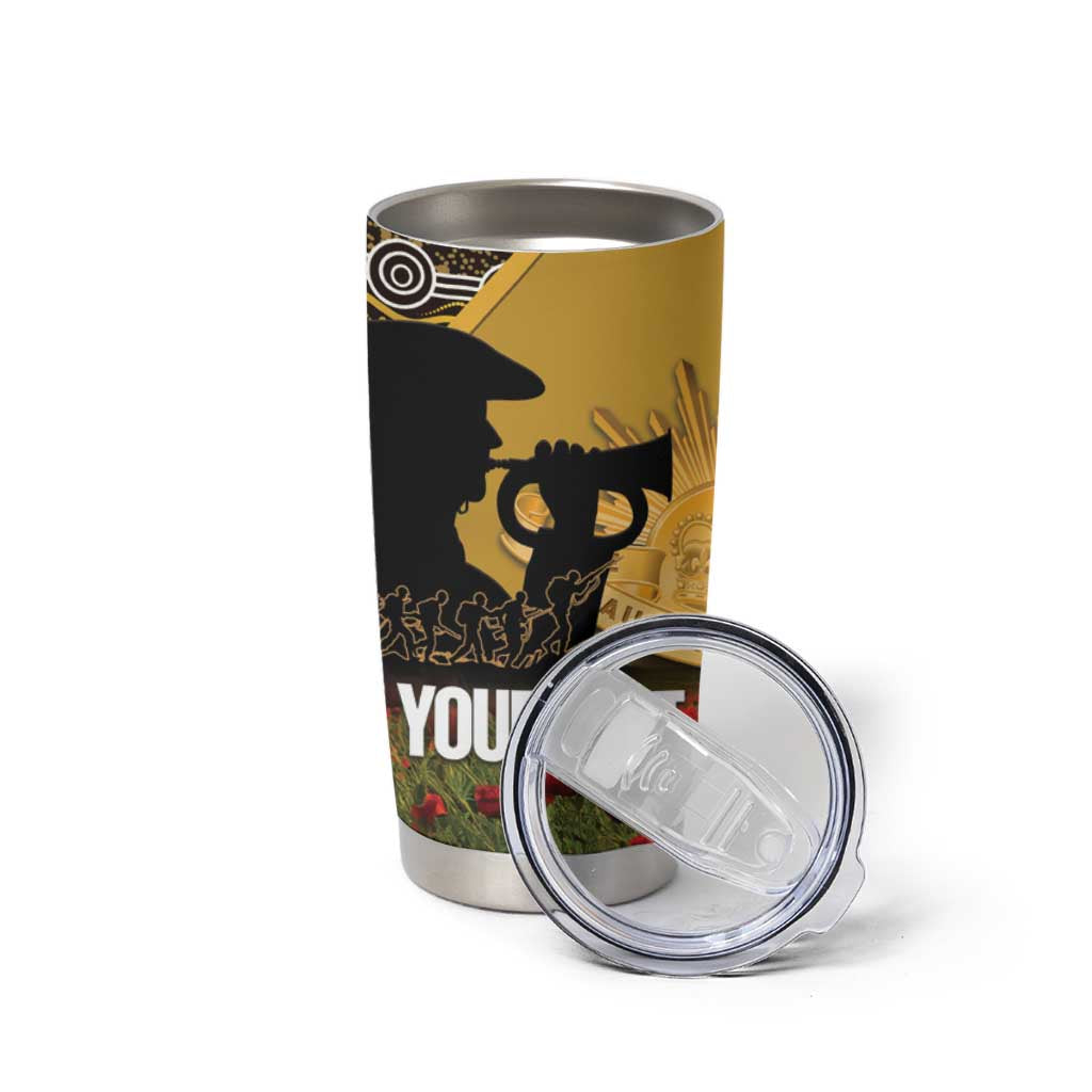 Personalised Australia Matildas ANZAC Day Tumbler Cup Last Post Poppy Lest We Forget