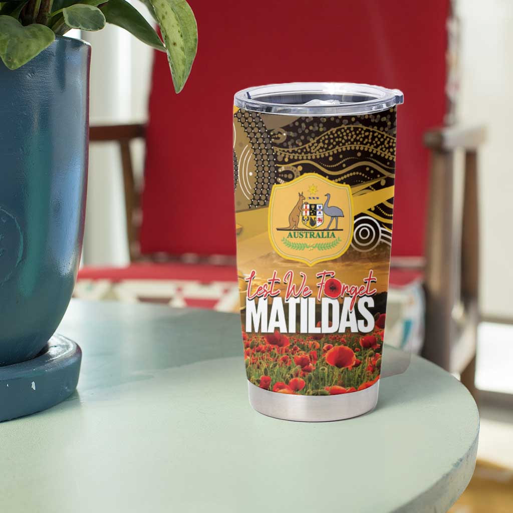 Personalised Australia Matildas ANZAC Day Tumbler Cup Last Post Poppy Lest We Forget
