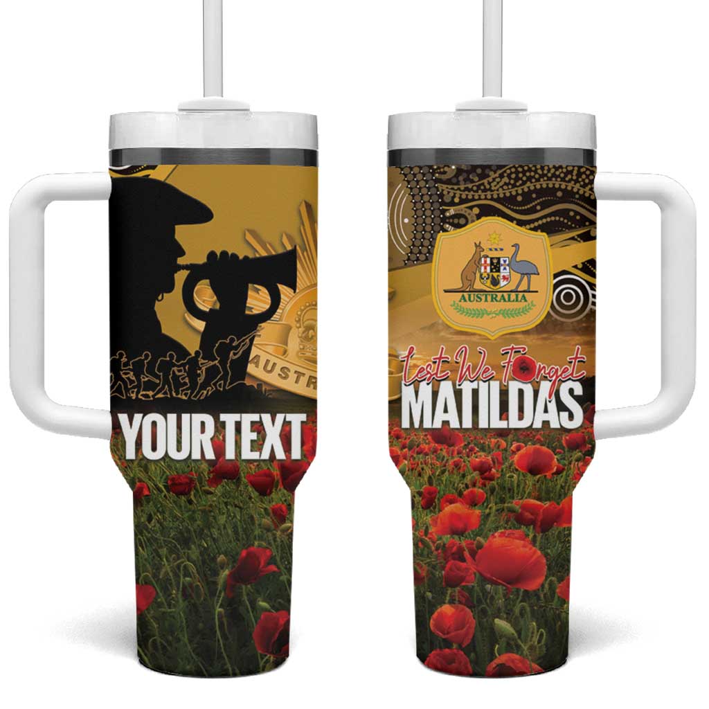 Personalised Australia Matildas ANZAC Day Tumbler With Handle Last Post Poppy Lest We Forget