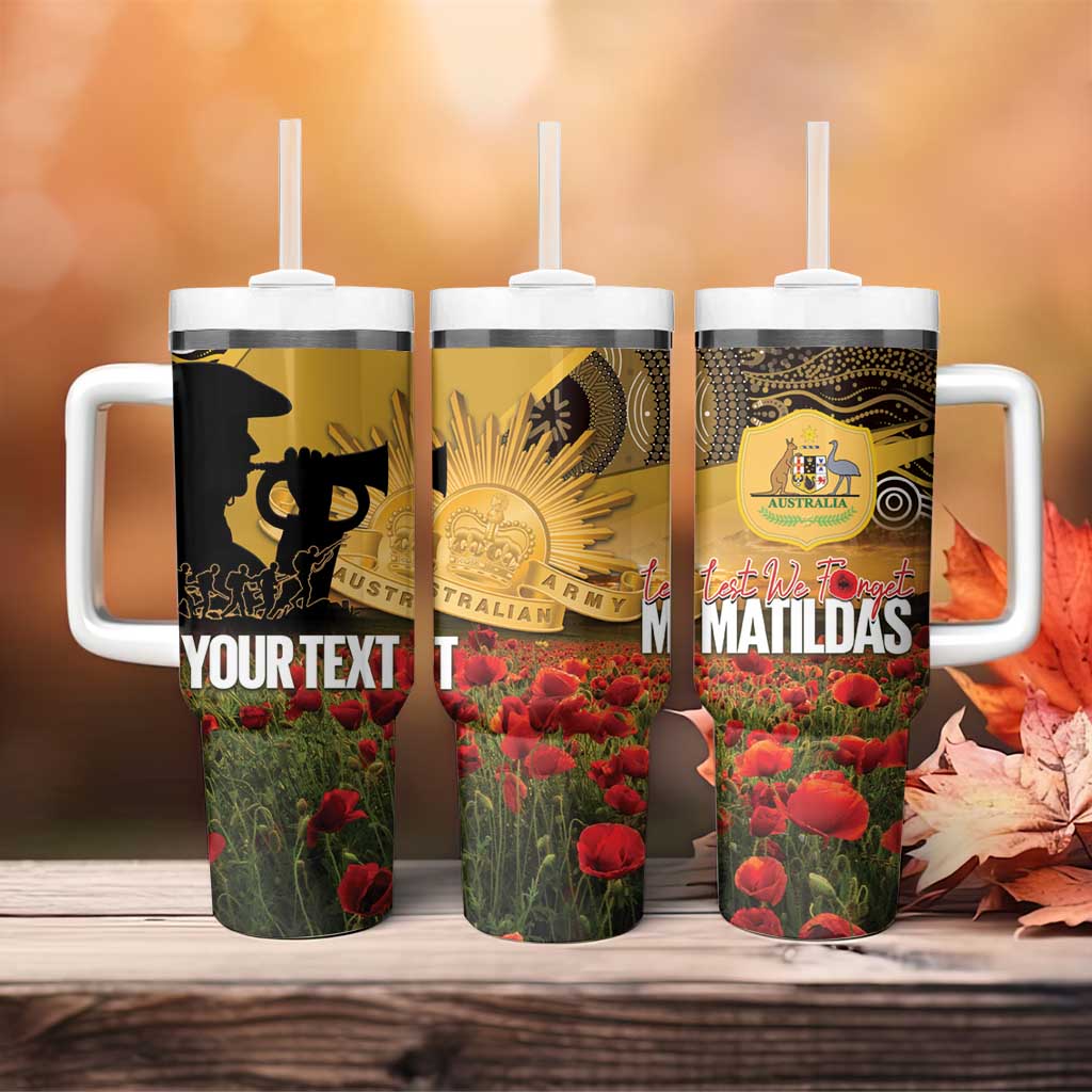 Personalised Australia Matildas ANZAC Day Tumbler With Handle Last Post Poppy Lest We Forget