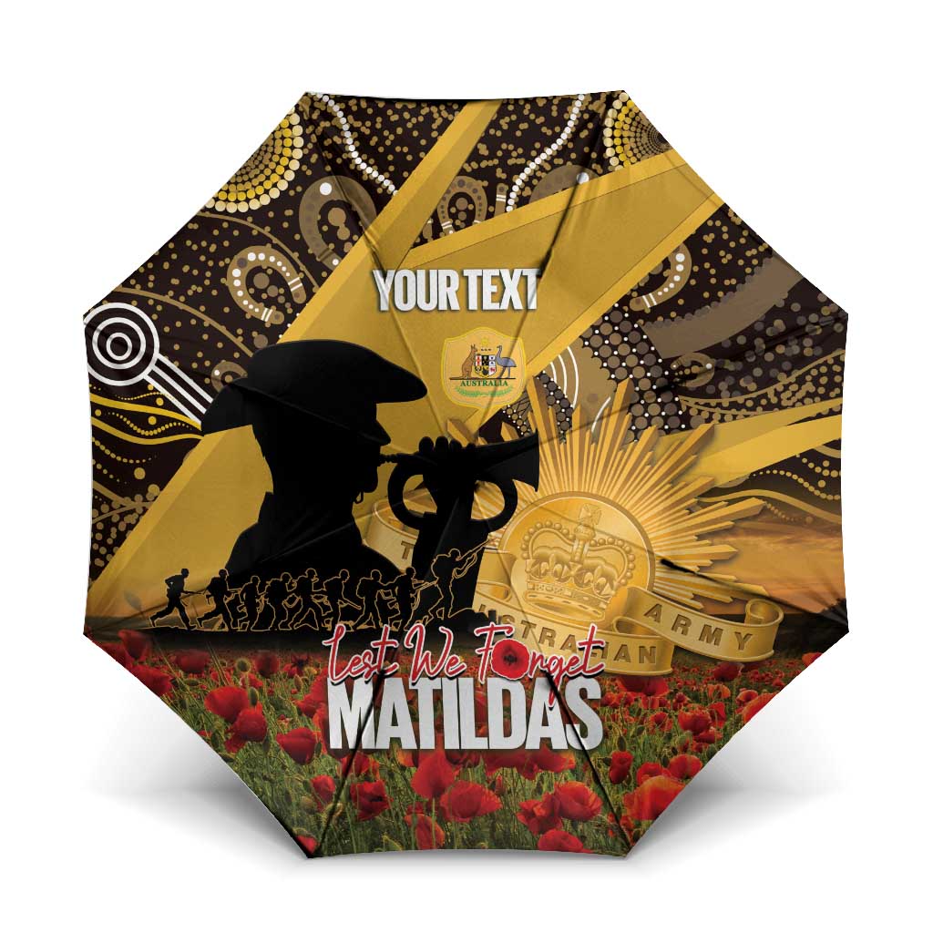 Personalised Australia Matildas ANZAC Day Umbrella Last Post Poppy Lest We Forget