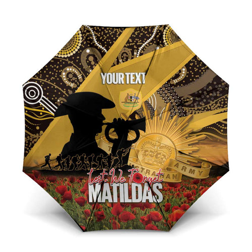 Personalised Australia Matildas ANZAC Day Umbrella Last Post Poppy Lest We Forget
