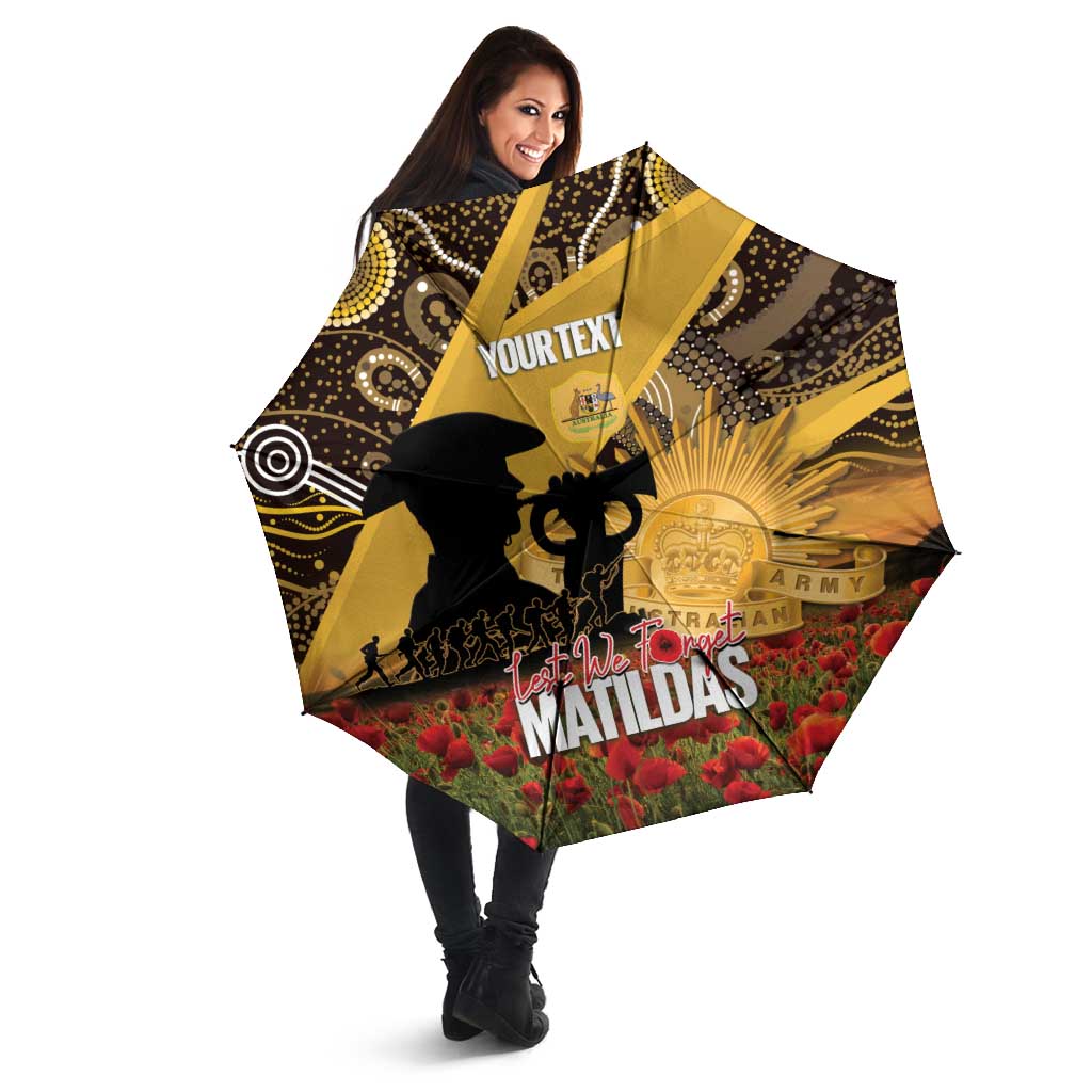 Personalised Australia Matildas ANZAC Day Umbrella Last Post Poppy Lest We Forget