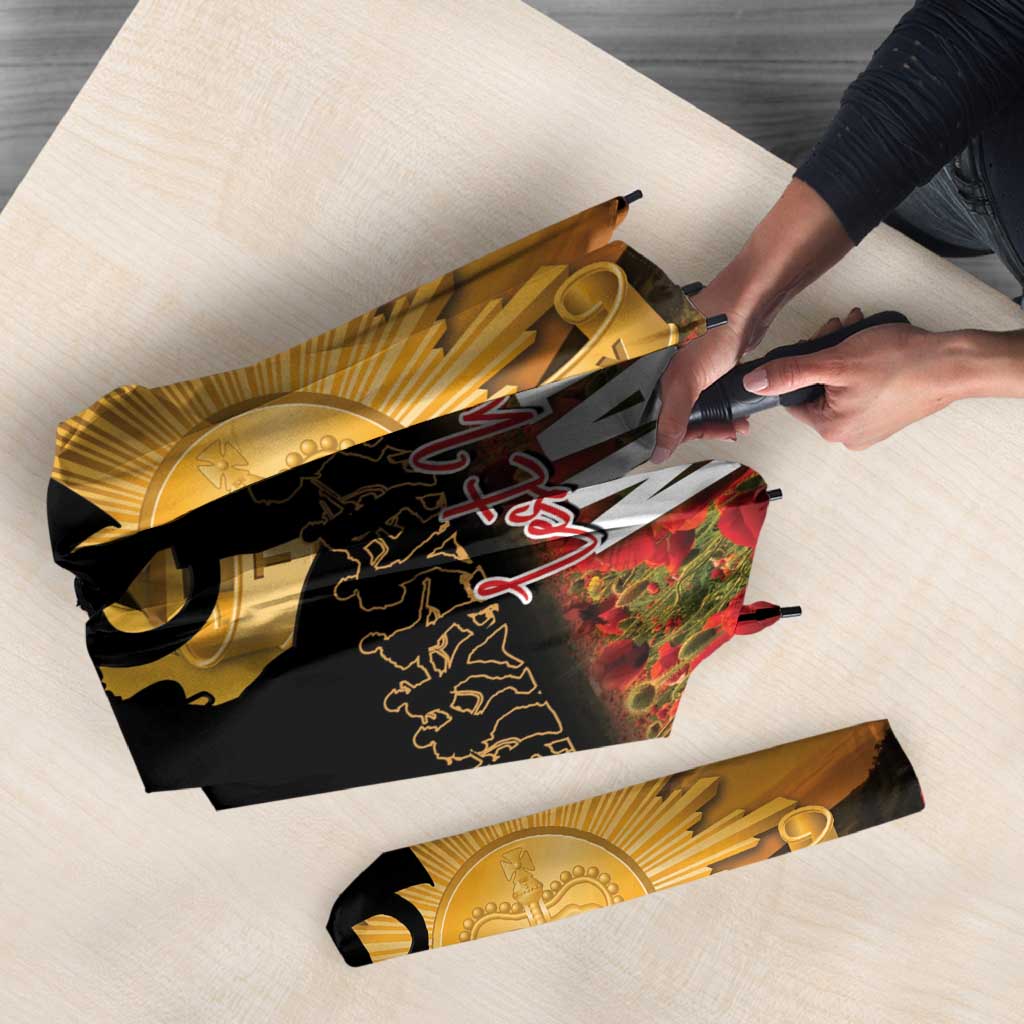 Personalised Australia Matildas ANZAC Day Umbrella Last Post Poppy Lest We Forget