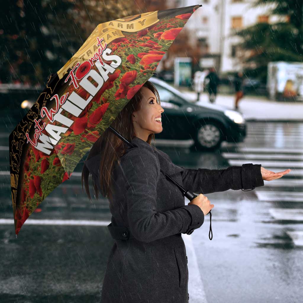 Personalised Australia Matildas ANZAC Day Umbrella Last Post Poppy Lest We Forget