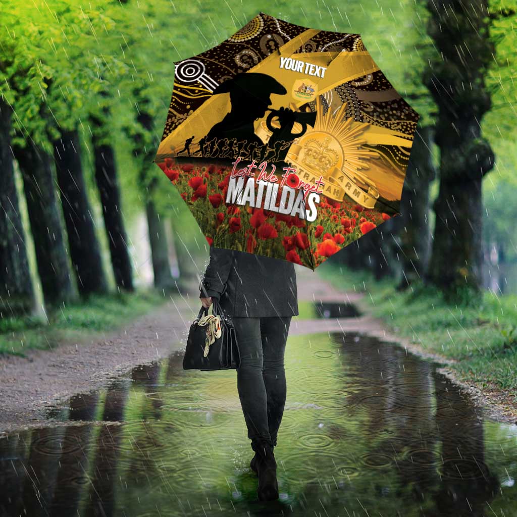 Personalised Australia Matildas ANZAC Day Umbrella Last Post Poppy Lest We Forget