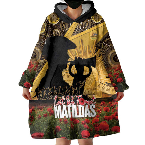 Personalised Australia Matildas ANZAC Day Wearable Blanket Hoodie Last Post Poppy Lest We Forget