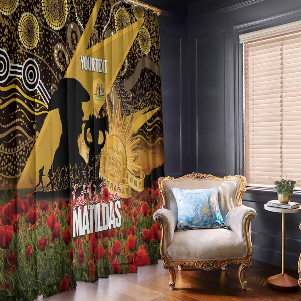 Personalised Australia Matildas ANZAC Day Window Curtain Last Post Poppy Lest We Forget