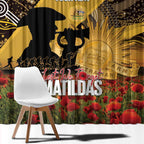 Personalised Australia Matildas ANZAC Day Window Curtain Last Post Poppy Lest We Forget