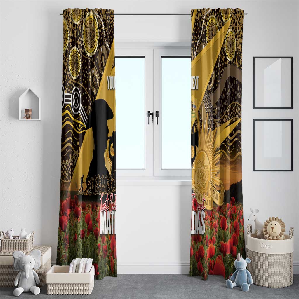 Personalised Australia Matildas ANZAC Day Window Curtain Last Post Poppy Lest We Forget