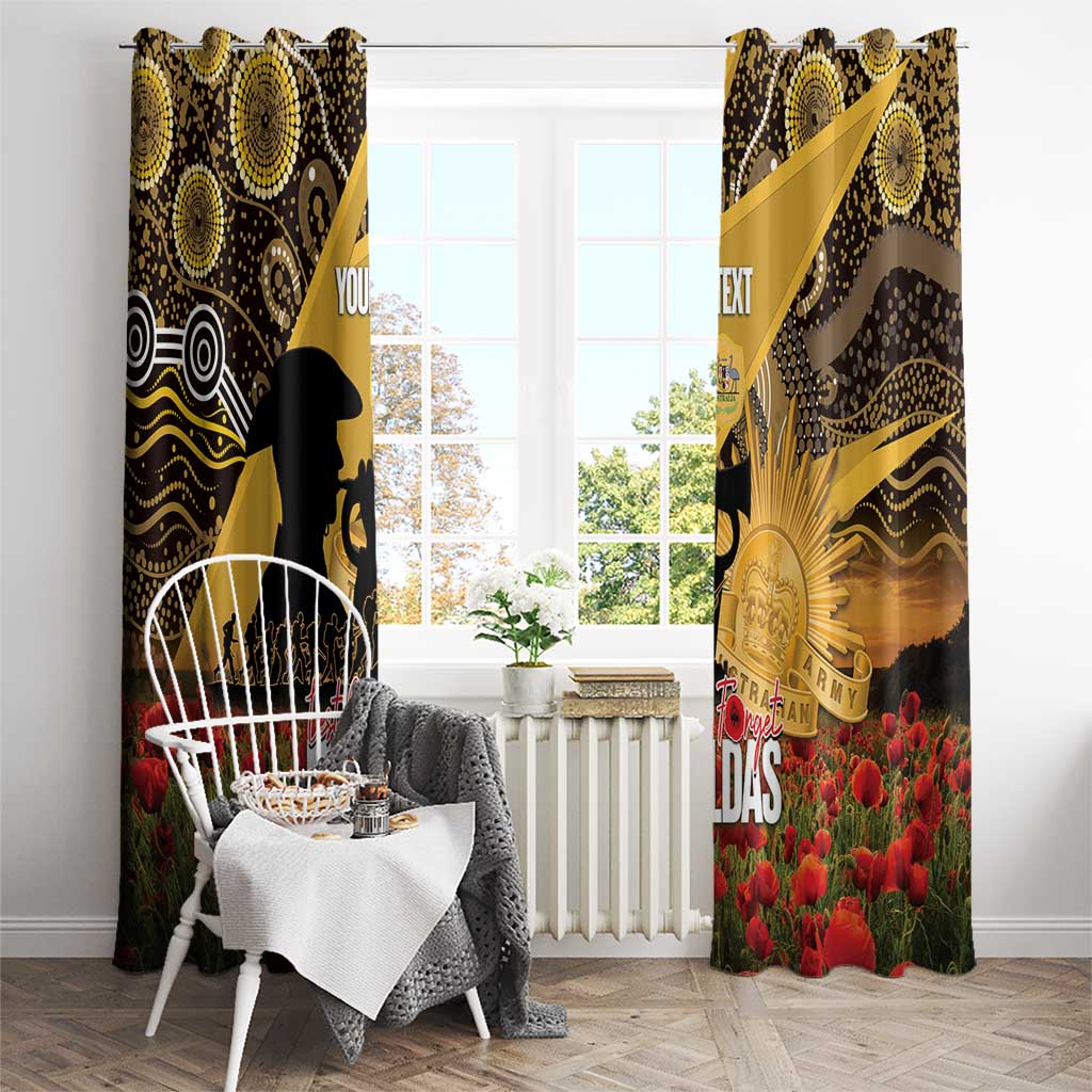 Personalised Australia Matildas ANZAC Day Window Curtain Last Post Poppy Lest We Forget
