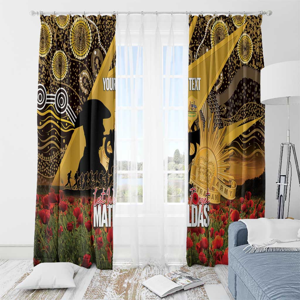 Personalised Australia Matildas ANZAC Day Window Curtain Last Post Poppy Lest We Forget