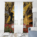 Personalised Australia Matildas ANZAC Day Window Curtain Last Post Poppy Lest We Forget