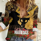 Personalised Australia Matildas ANZAC Day Women Casual Shirt Last Post Poppy Lest We Forget