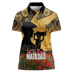 Personalised Australia Matildas ANZAC Day Women Polo Shirt Last Post Poppy Lest We Forget