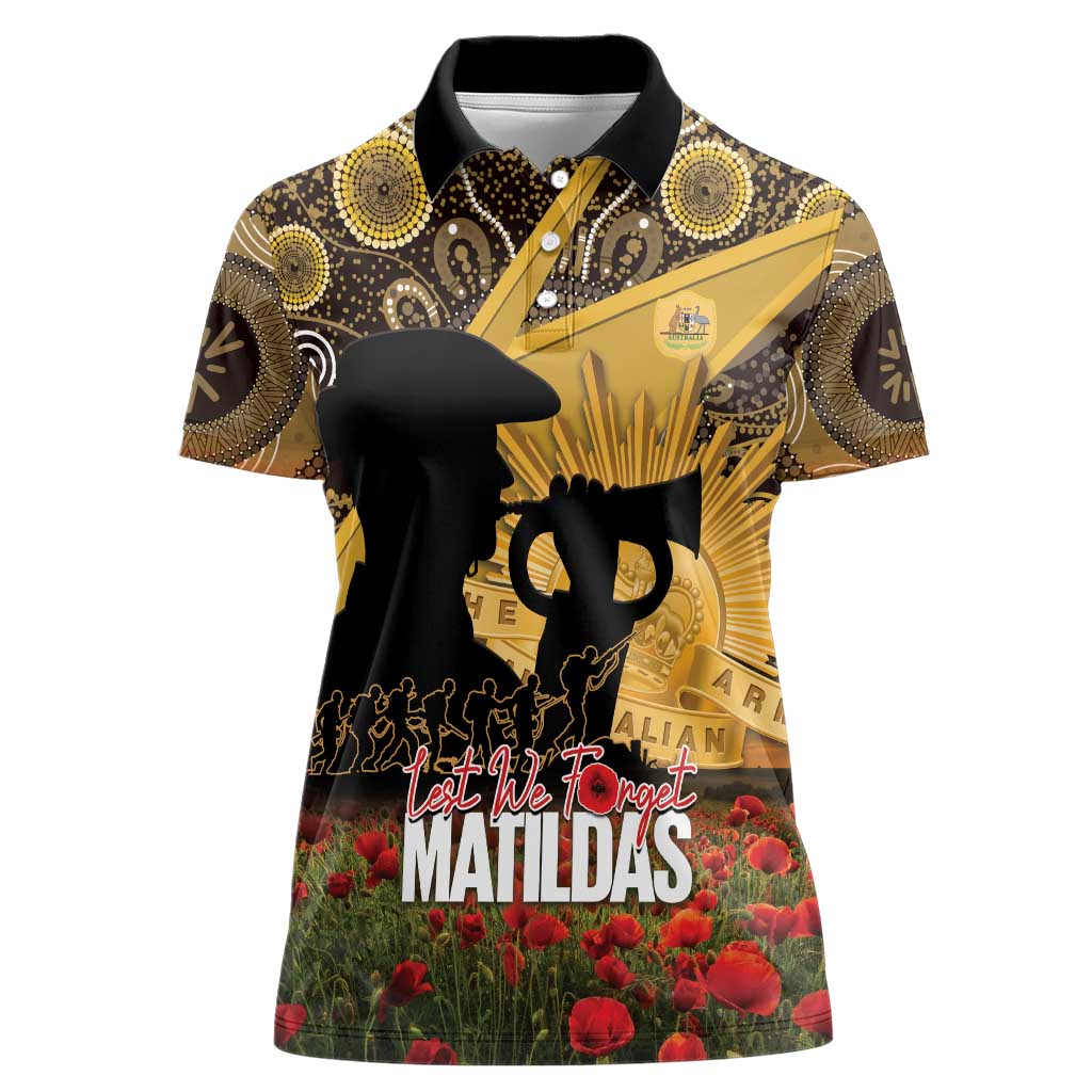 Personalised Australia Matildas ANZAC Day Women Polo Shirt Last Post Poppy Lest We Forget