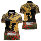 Personalised Australia Matildas ANZAC Day Women Polo Shirt Last Post Poppy Lest We Forget