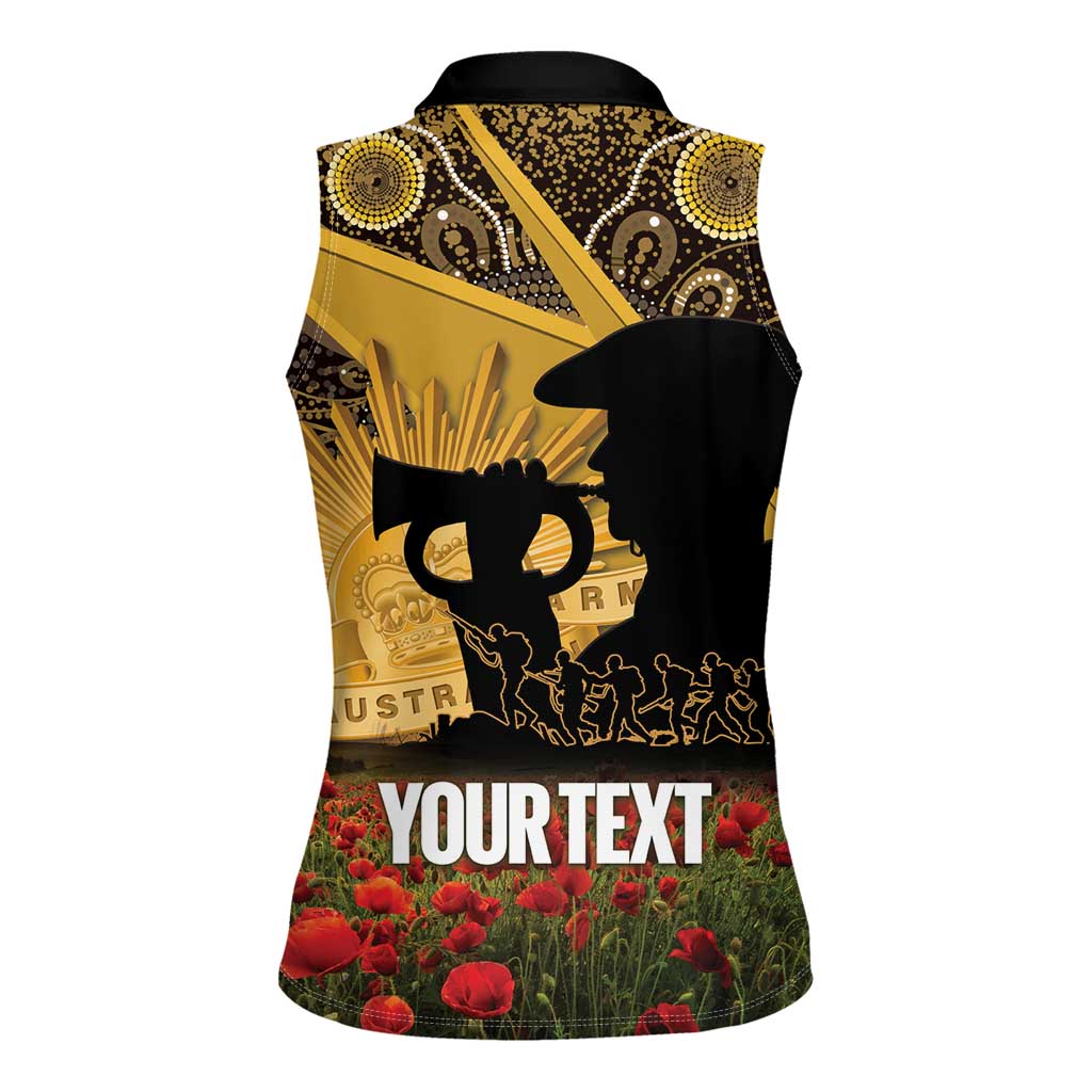 Personalised Australia Matildas ANZAC Day Women Sleeveless Polo Shirt Last Post Poppy Lest We Forget
