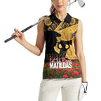 Personalised Australia Matildas ANZAC Day Women Sleeveless Polo Shirt Last Post Poppy Lest We Forget