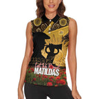 Personalised Australia Matildas ANZAC Day Women Sleeveless Polo Shirt Last Post Poppy Lest We Forget