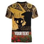 Personalised Australia Matildas ANZAC Day Women V-Neck T-Shirt Last Post Poppy Lest We Forget