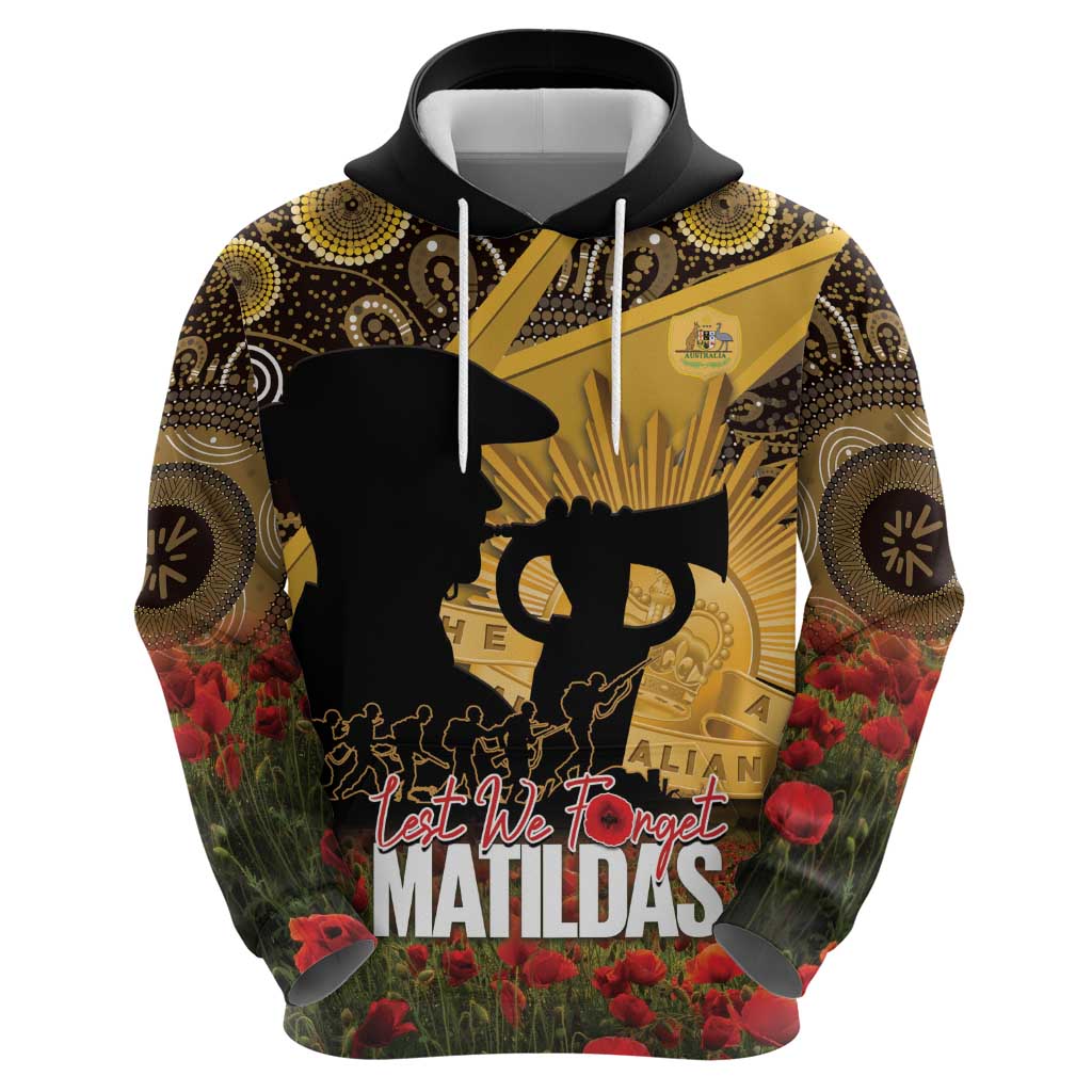 Personalised Australia Matildas ANZAC Day Zip Hoodie Last Post Poppy Lest We Forget