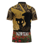 Personalised Australia Matildas ANZAC Day Zipper Polo Shirt Last Post Poppy Lest We Forget