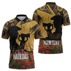 Personalised Australia Matildas ANZAC Day Zipper Polo Shirt Last Post Poppy Lest We Forget