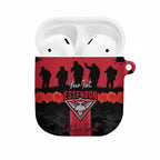Personalised Essendon Football ANZAC Day AirPods Case Bombers Poppy Lest We Forget