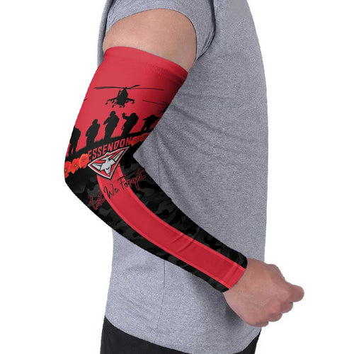 Personalised Essendon Football ANZAC Day Arm Sleeves Bombers Poppy Lest We Forget