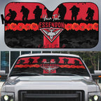 Personalised Essendon Football ANZAC Day Auto Sun Shade Bombers Poppy Lest We Forget