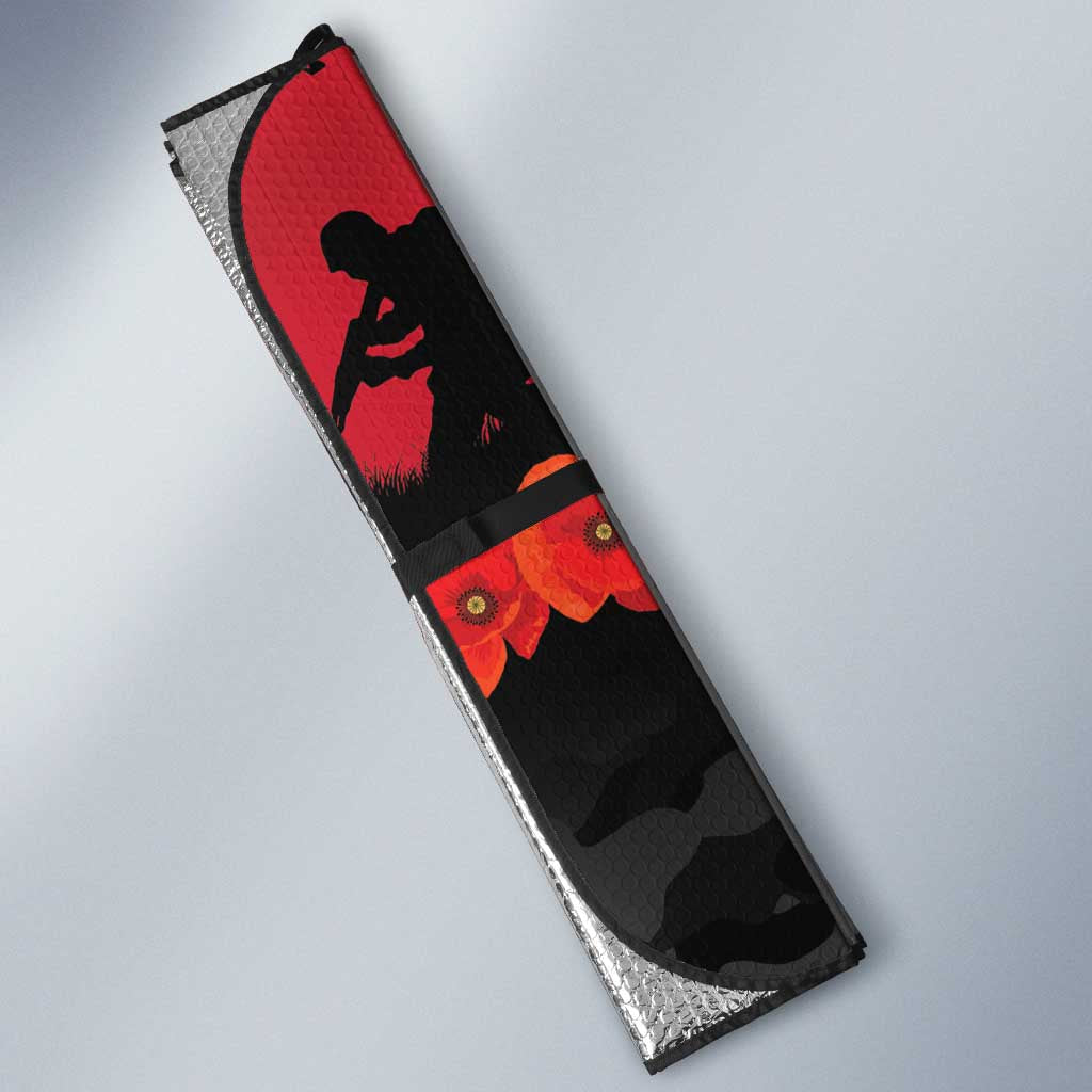 Personalised Essendon Football ANZAC Day Auto Sun Shade Bombers Poppy Lest We Forget