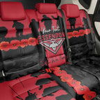 Personalised Essendon Football ANZAC Day Back Car Seat Cover Bombers Poppy Lest We Forget