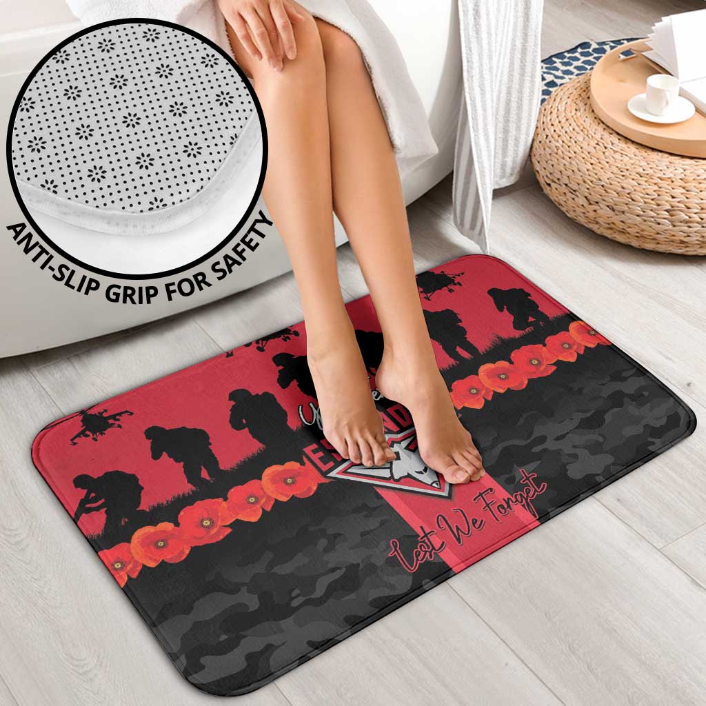 Personalised Essendon Football ANZAC Day Bathroom Set Bombers Poppy Lest We Forget