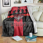 Personalised Essendon Football ANZAC Day Blanket Bombers Poppy Lest We Forget