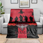 Personalised Essendon Football ANZAC Day Blanket Bombers Poppy Lest We Forget