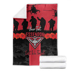Personalised Essendon Football ANZAC Day Blanket Bombers Poppy Lest We Forget