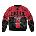 Personalised Essendon Football ANZAC Day Bomber Jacket Bombers Poppy Lest We Forget