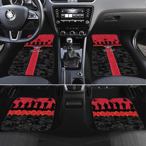 Personalised Essendon Football ANZAC Day Car Mats Bombers Poppy Lest We Forget