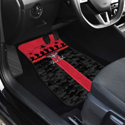 Personalised Essendon Football ANZAC Day Car Mats Bombers Poppy Lest We Forget