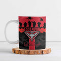 Personalised Essendon Football ANZAC Day Ceramic Mug Bombers Poppy Lest We Forget