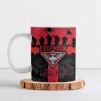 Personalised Essendon Football ANZAC Day Ceramic Mug Bombers Poppy Lest We Forget