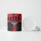 Personalised Essendon Football ANZAC Day Ceramic Mug Bombers Poppy Lest We Forget
