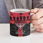 Personalised Essendon Football ANZAC Day Ceramic Mug Bombers Poppy Lest We Forget